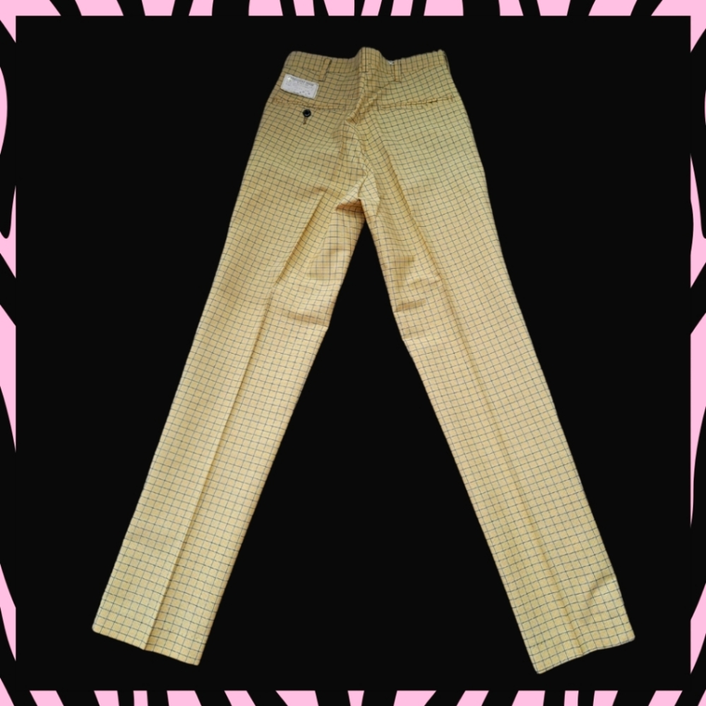 Vintage Koratron Yellow Plaid Cigarette Pants